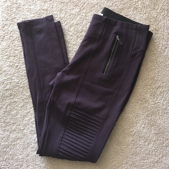 Parasuco Pants - Burgundy Maroon Moto Legging Parasuco Pants - Burgundy Maroon Moto Legging